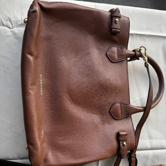 Burberry Banner Tote Leather and House Check Canvas - Picture 1 of 10